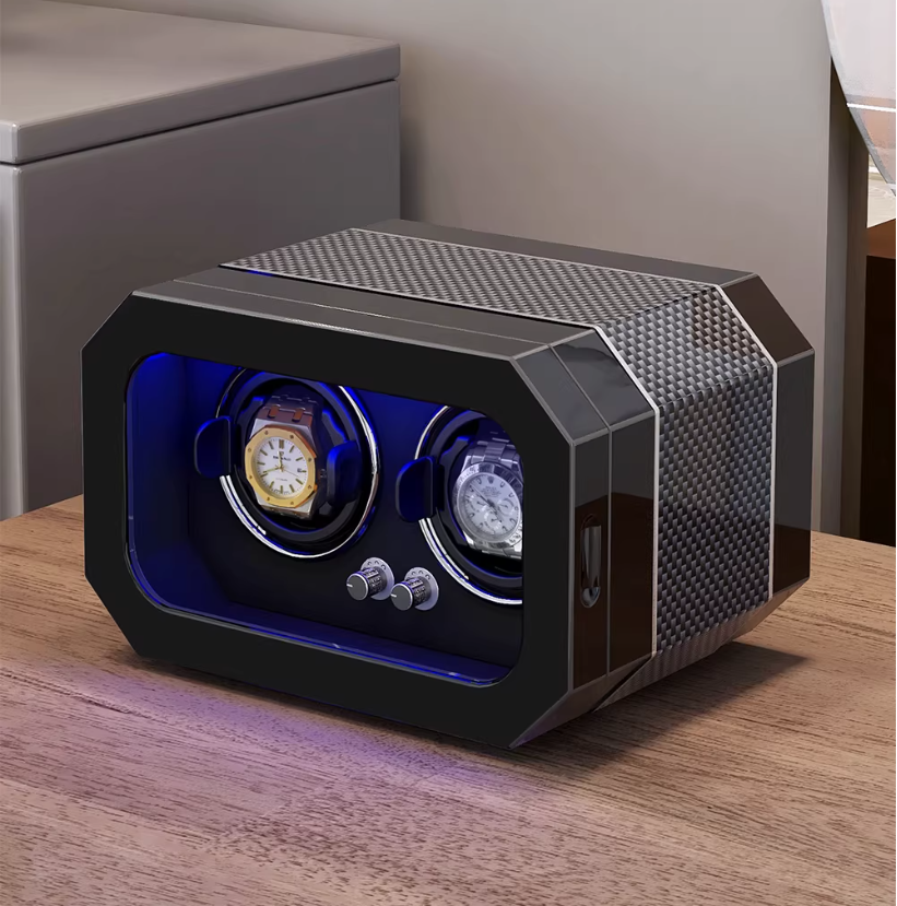 Uhrenbeweger Scacci Carbon – 2 Uhren, LED – Ansicht 6