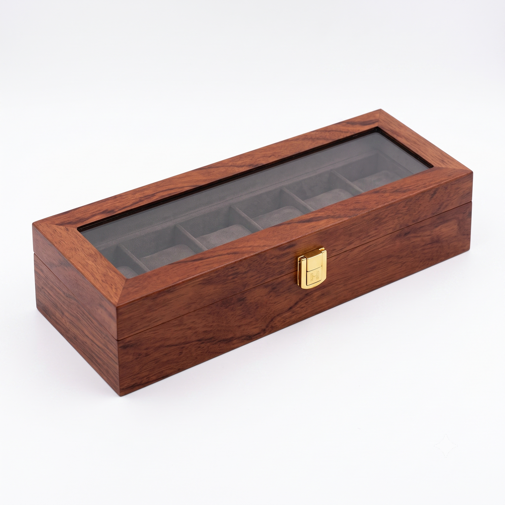 Uhrenbox Teak Classic – Für 6 Uhren – Ansicht 4