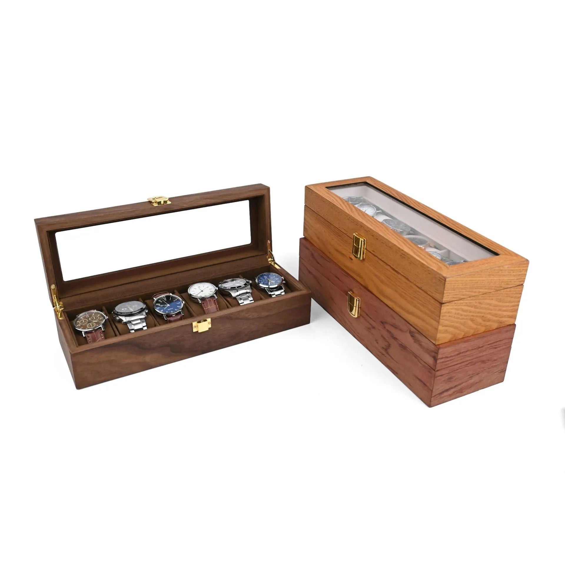 Uhrenbox Nussbaum Classic – Für 6 Uhren – Ansicht 3