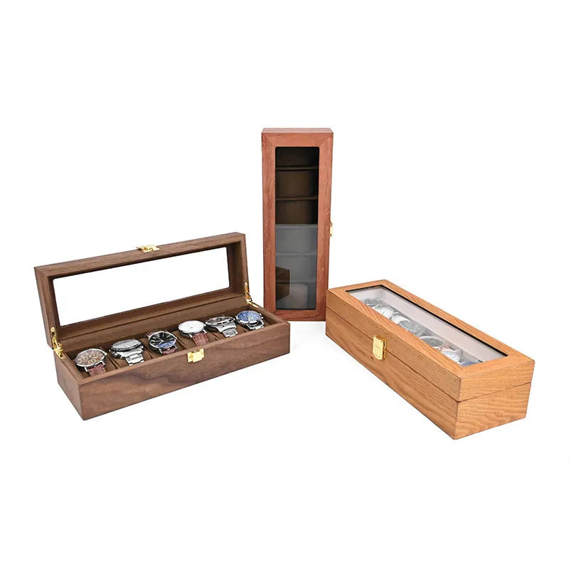 Uhrenbox Nussbaum Classic – Für 6 Uhren – Ansicht 2