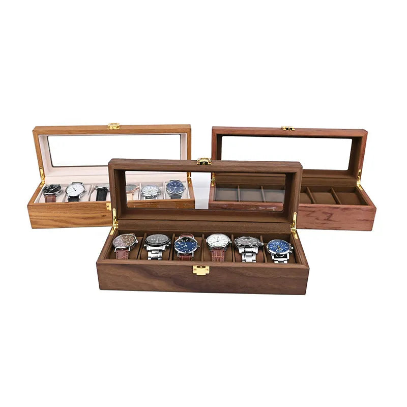 Uhrenbox Nussbaum Classic – Für 6 Uhren – Ansicht 4