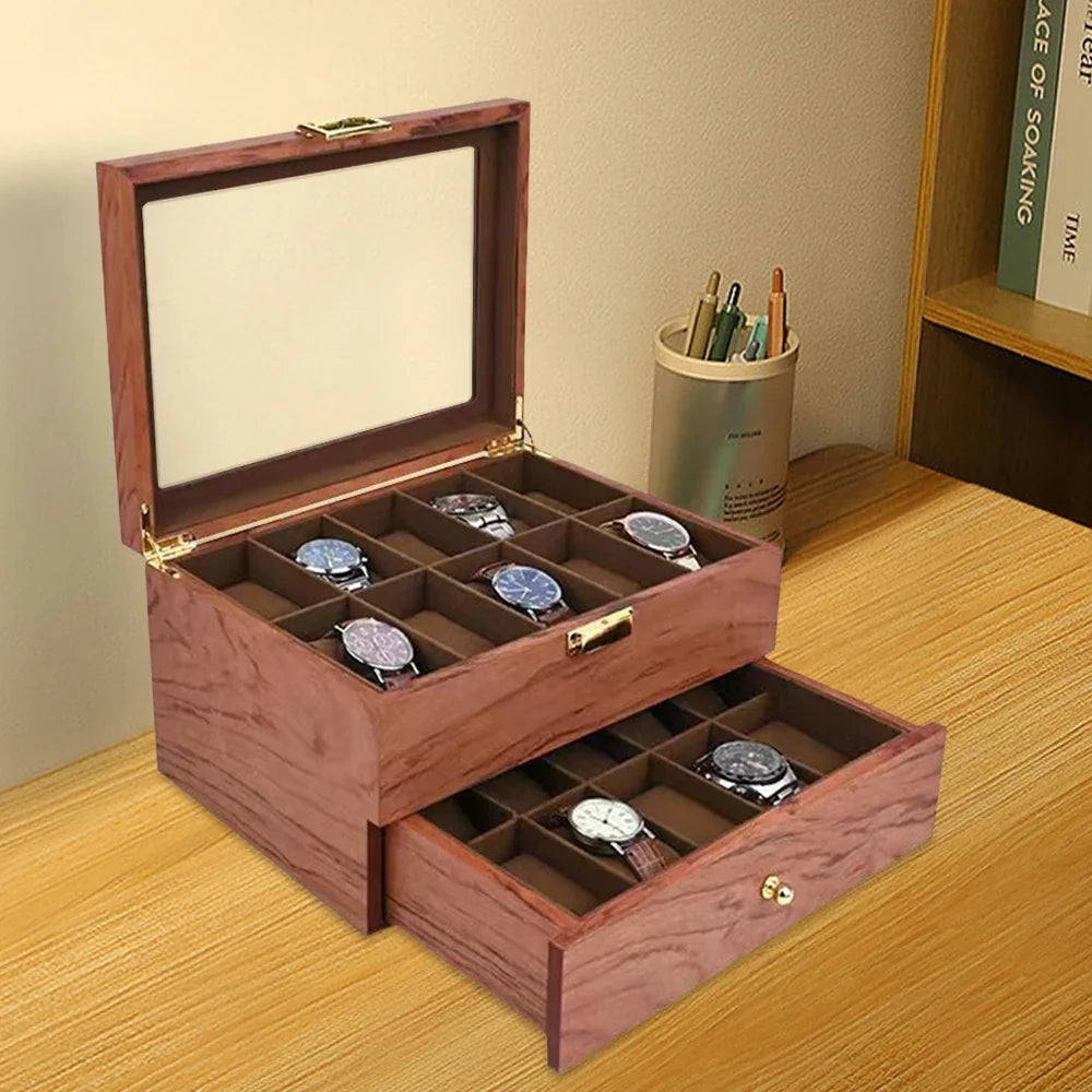 Uhrenbox Teak Classic Double – Für 20 Uhren – Ansicht 2