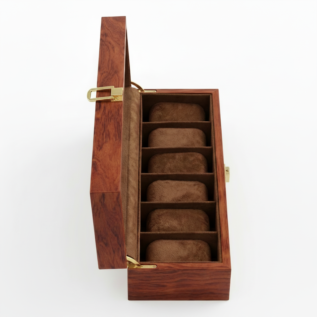 Uhrenbox Teak Classic – Für 6 Uhren – Ansicht 3