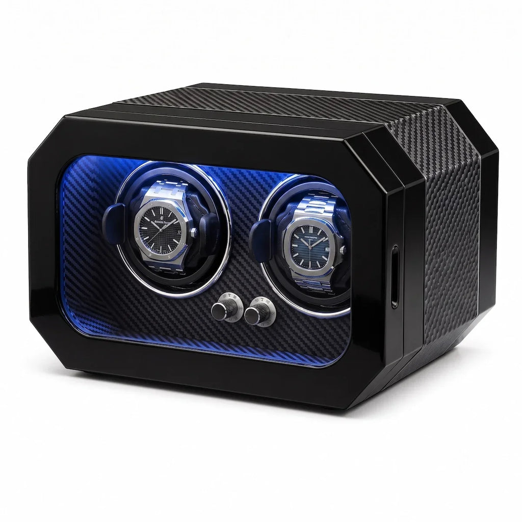 Uhrenbeweger Scacci Carbon – 2 Uhren, LED – Ansicht 1